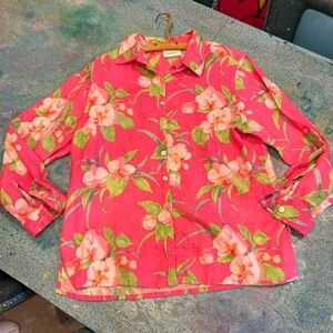 Vintage Linen Floral Button Down